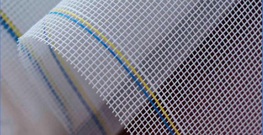 Pet screen from fiberglass plain weave fabric coated with polyester